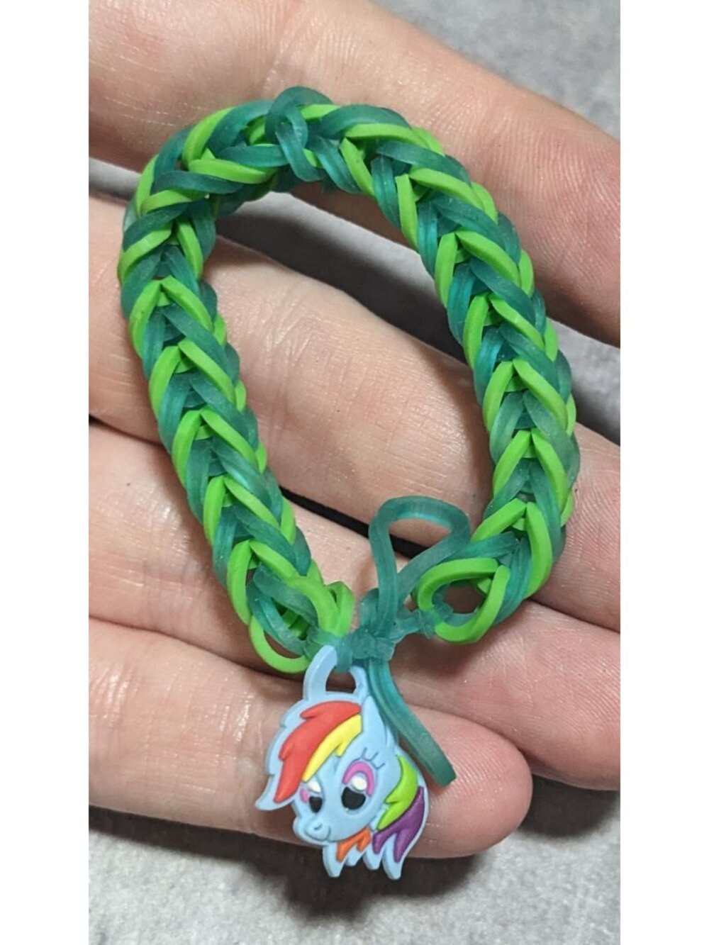 Kidcore Y2K Rainbowcore Rainbow Dash Loom Band Charm Bracelet